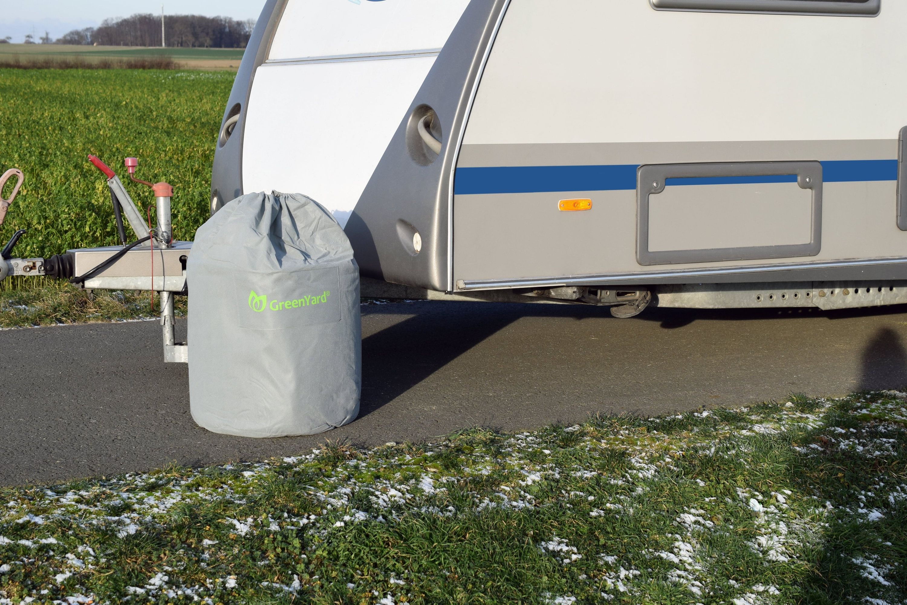 GreenYard Abdeckplane für Wohnwagen oder Wohnmobile Größe S, 460 x 250 x 220 cm