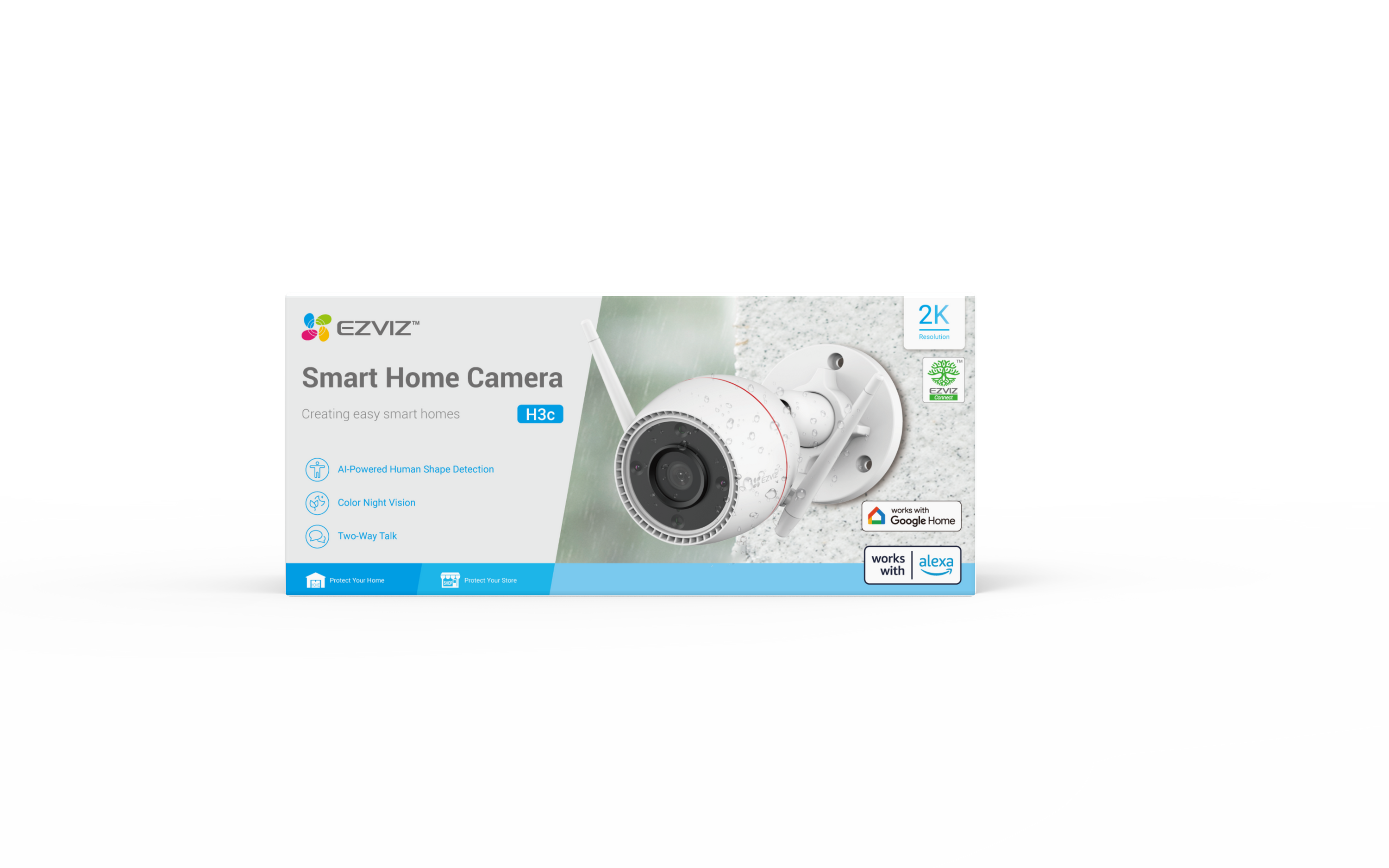 EZVIZ H3C 3MP WLAN Smart Home Kamera, 2er-Set