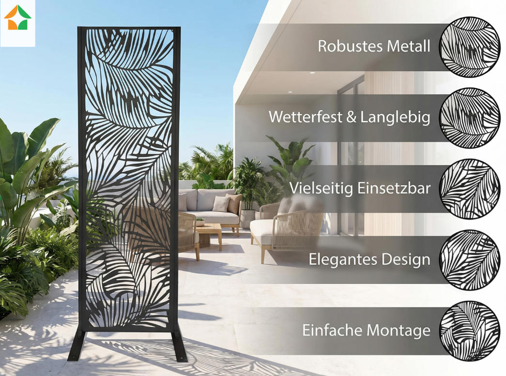 Dekorative Metallpaneel Metallsichtschutzwand - Flieder