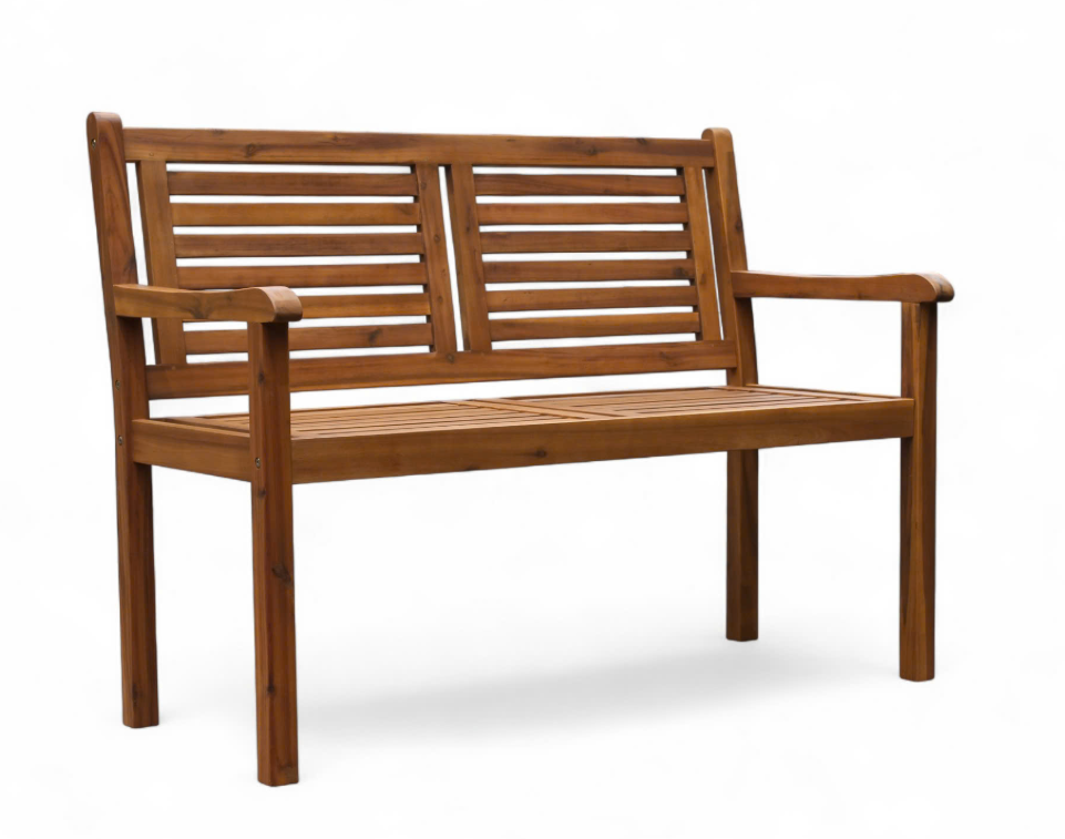 2-Sitzer Gartenbank aus Akazienholz, ca. 118 x 58 x 89 cm - Braun