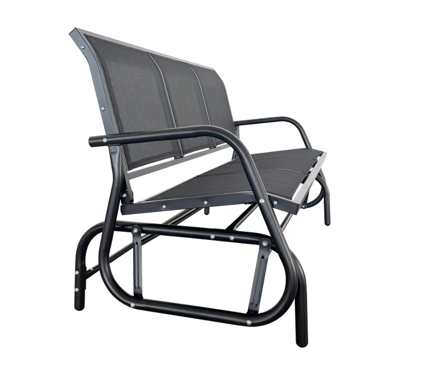 Schaukelbank Gartenbank 3-Sitzer, ca. 151 x 70 x 83 cm – Schwarz