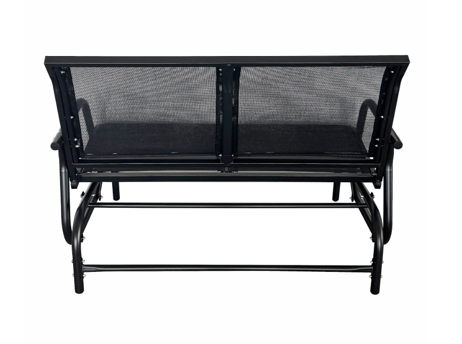 Schaukelbank Gartenbank 2-Sitzer, ca. 120 x 70 x 83 cm – Schwarz