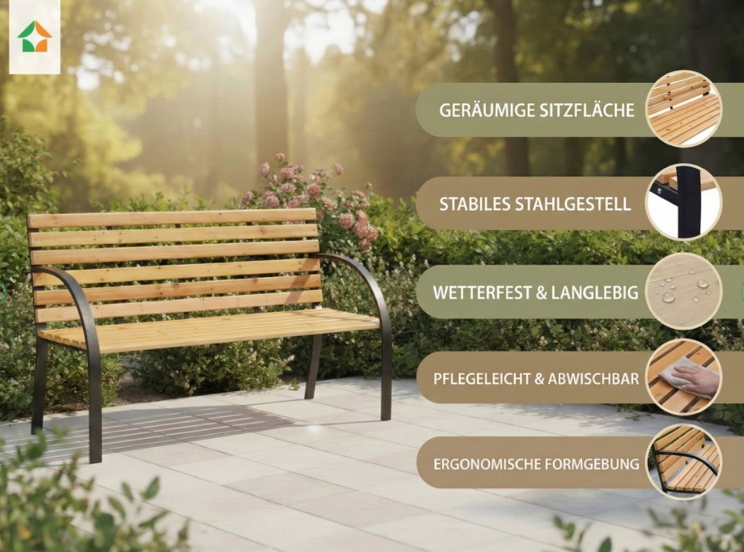 Gartenbank Osaka aus Tanne, ca. 122 x 60 x 83 cm