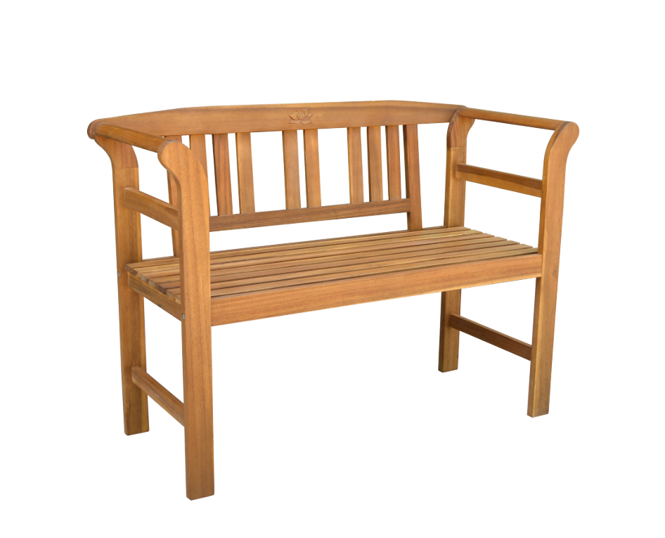 2-Sitzer Gartenbank aus Akazienholz, ca. 115 x 48,5 x 82 cm - Rose