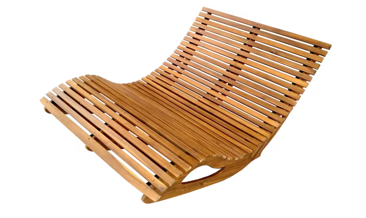 Ergonomische Doppelschwungliege aus Akazienholz