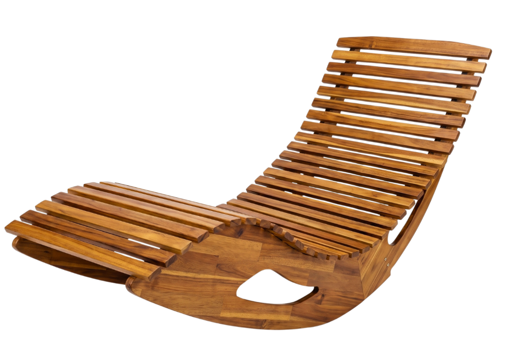 Ergonomische Schwungliege aus Akazienholz