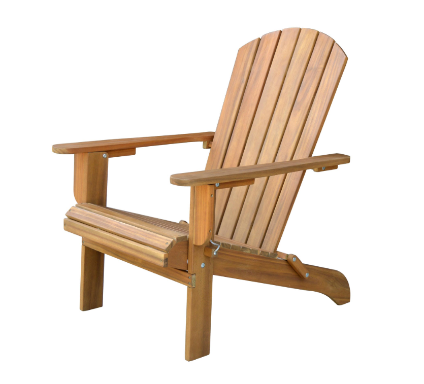 Klappbarer Adirondack Liegestuhl aus Akazienholz, ca. 84 x 69 x 93 cm - Braun
