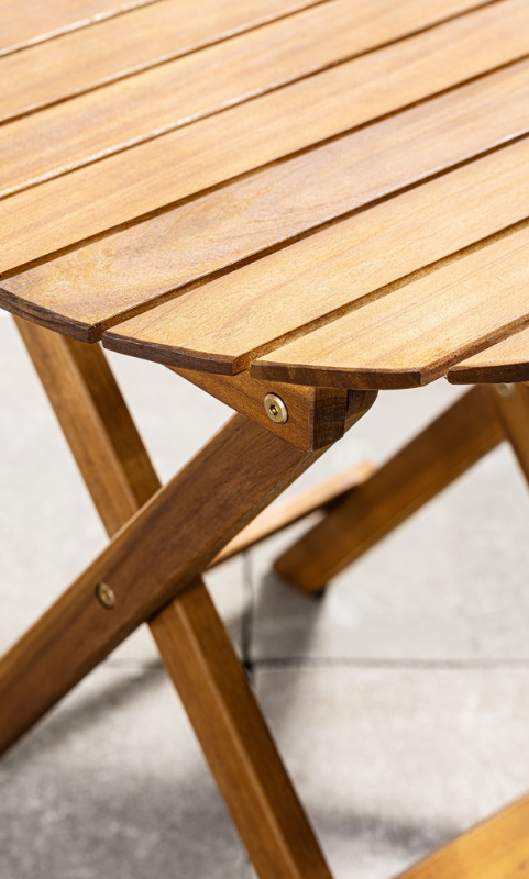 Gartentisch rund Ø 46 x 45 cm – Akazie Massivholz – klappbar, geölt
