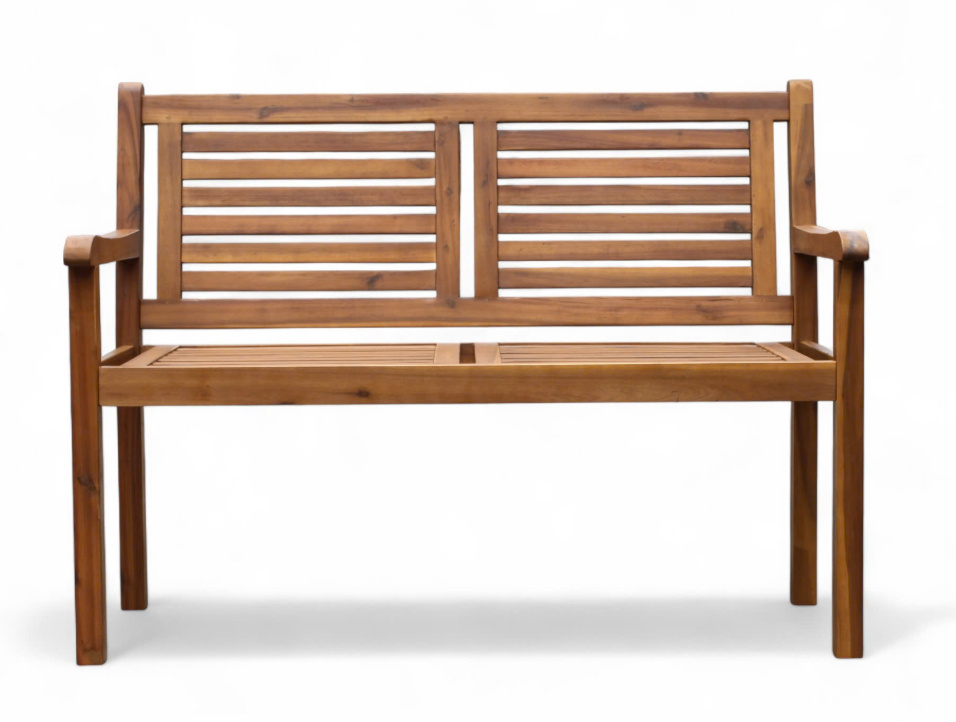 2-Sitzer Gartenbank aus Akazienholz, ca. 118 x 58 x 89 cm - Braun