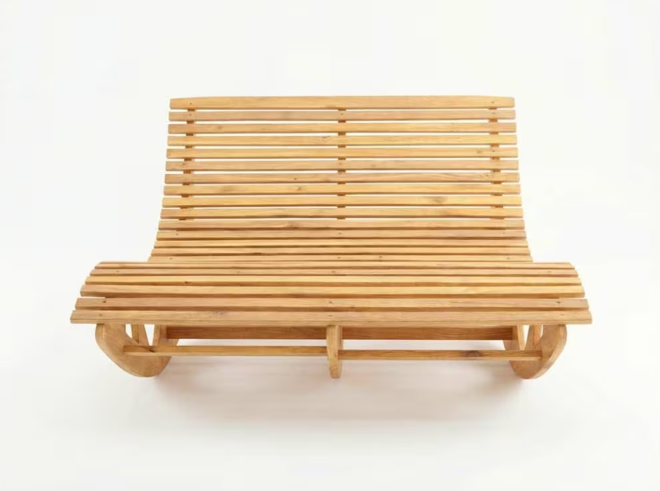 Ergonomische Doppelschwungliege aus Akazienholz