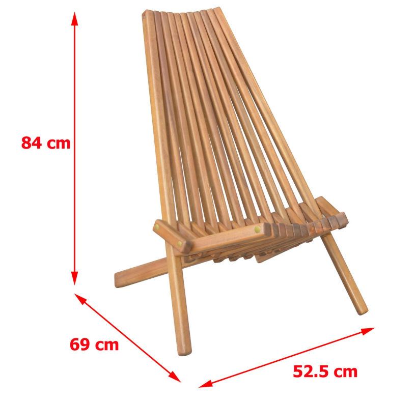 3tlg Klappbares Holzliegestuhl Set aus Akazienholz – 2 Stühle + 1 Beistelltisch