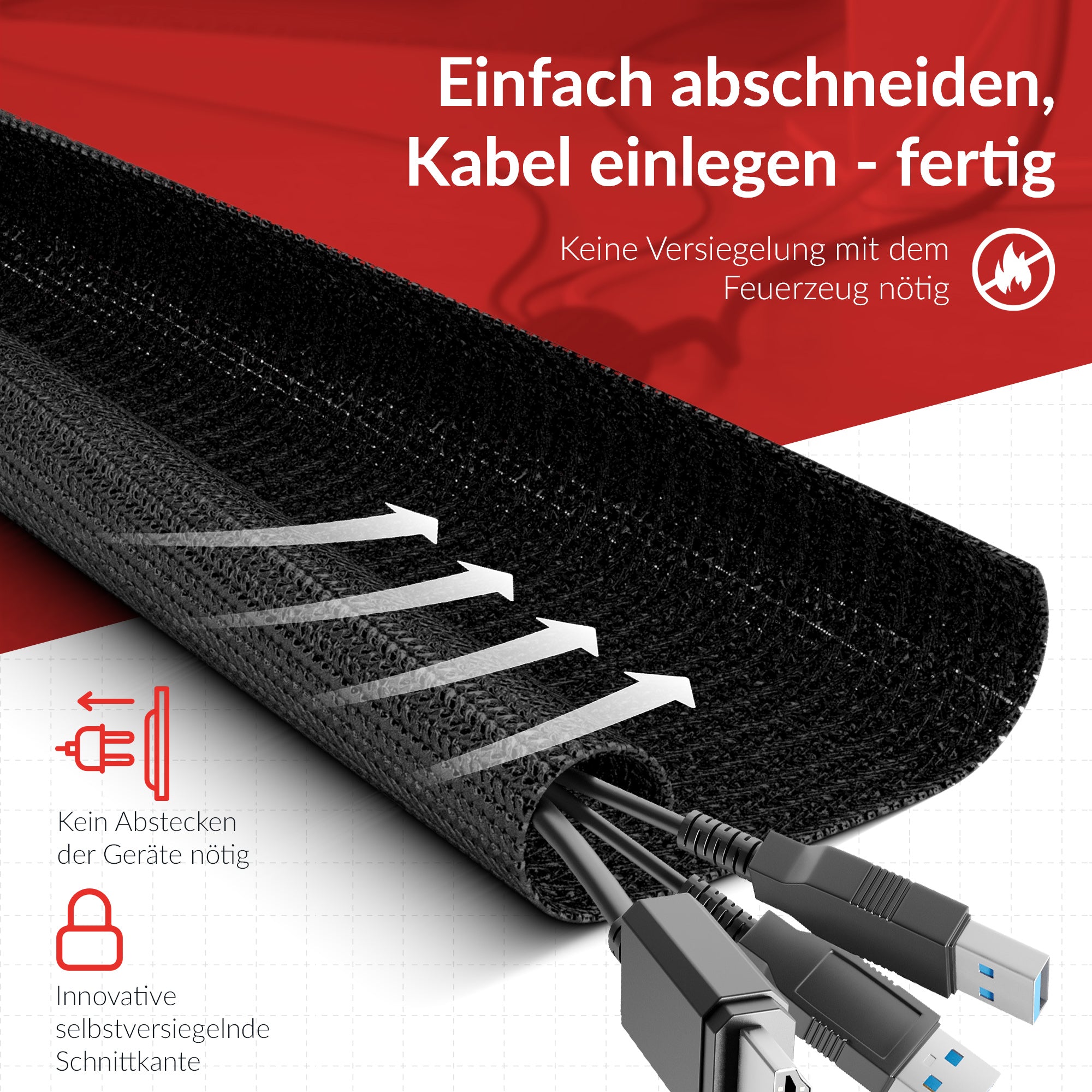 LTC CABLE TUBE 10 - Schwarz - 25 m