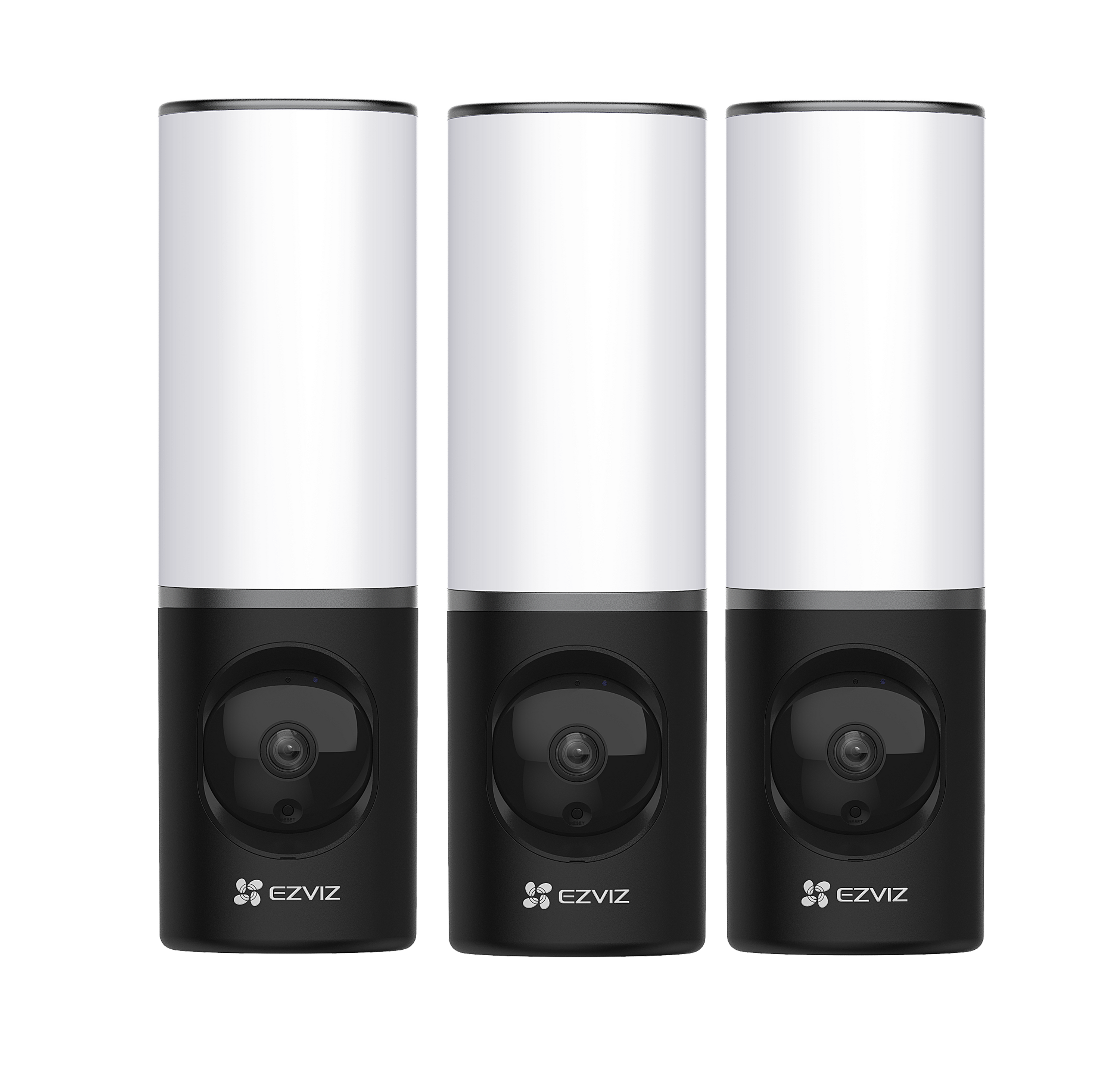 EZVIZ LC3 Smart Outdoor Security Light, Außen Wandlampe mit Überwachungskamera, 3er-Set