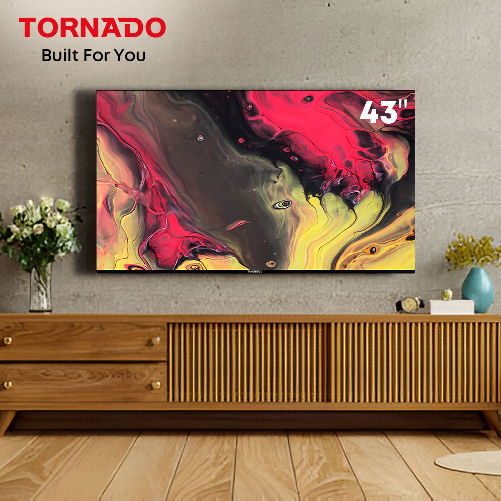 Tornado LINUX Smart TV 43 Zoll FHD, Rahmenlos, mit integriertem Receiver