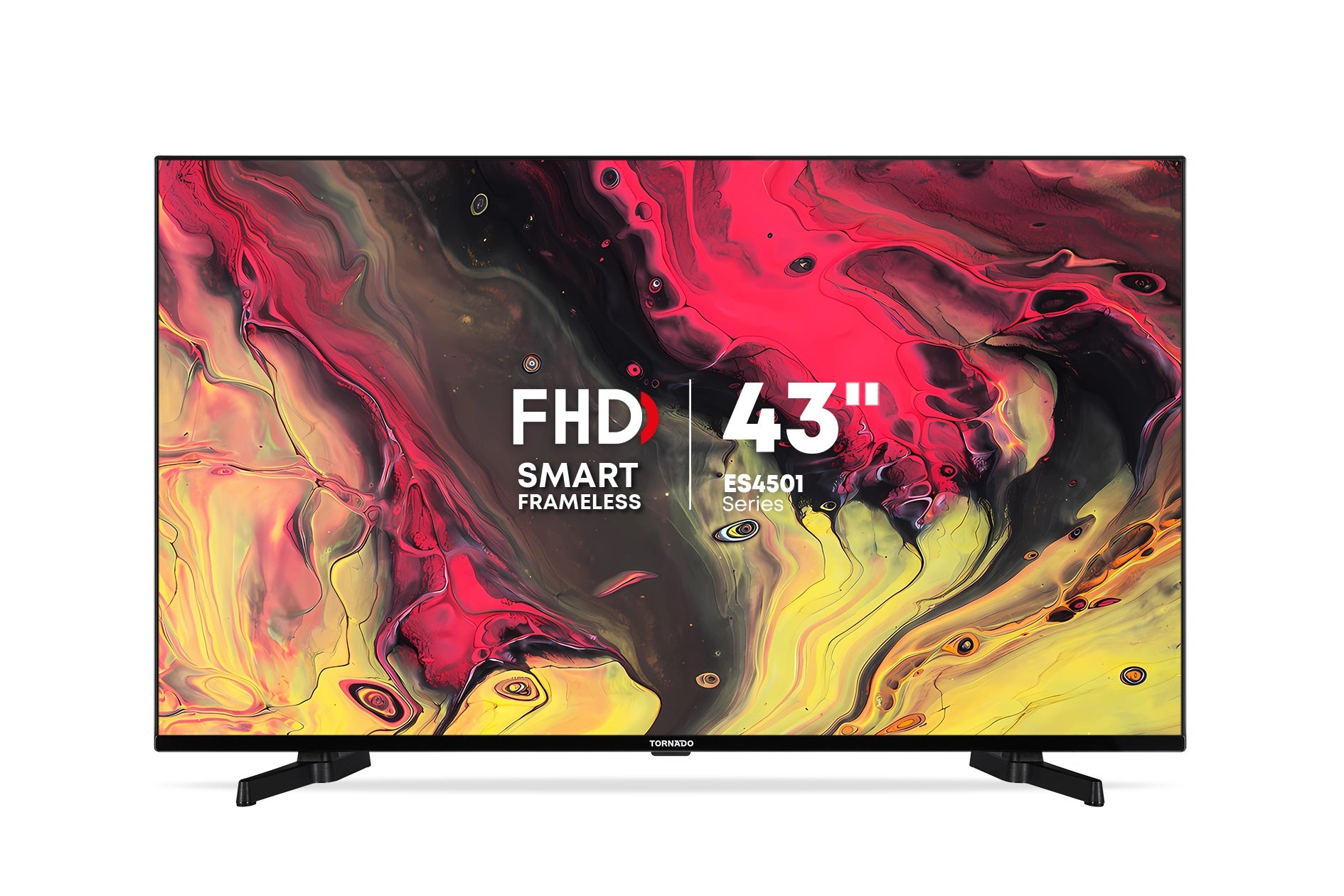 Tornado LINUX Smart TV 43 Zoll FHD, Rahmenlos, mit integriertem Receiver