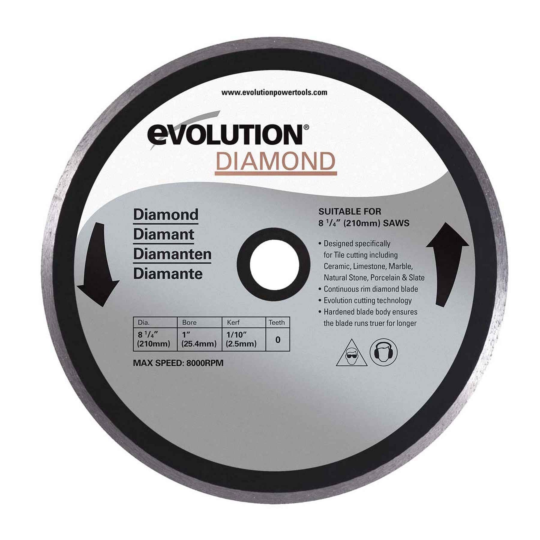 EVOLUTION Sägeblatt 210mm (7-14