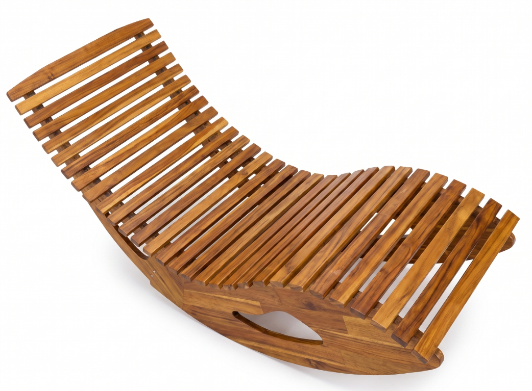 Ergonomische Schwungliege aus Akazienholz