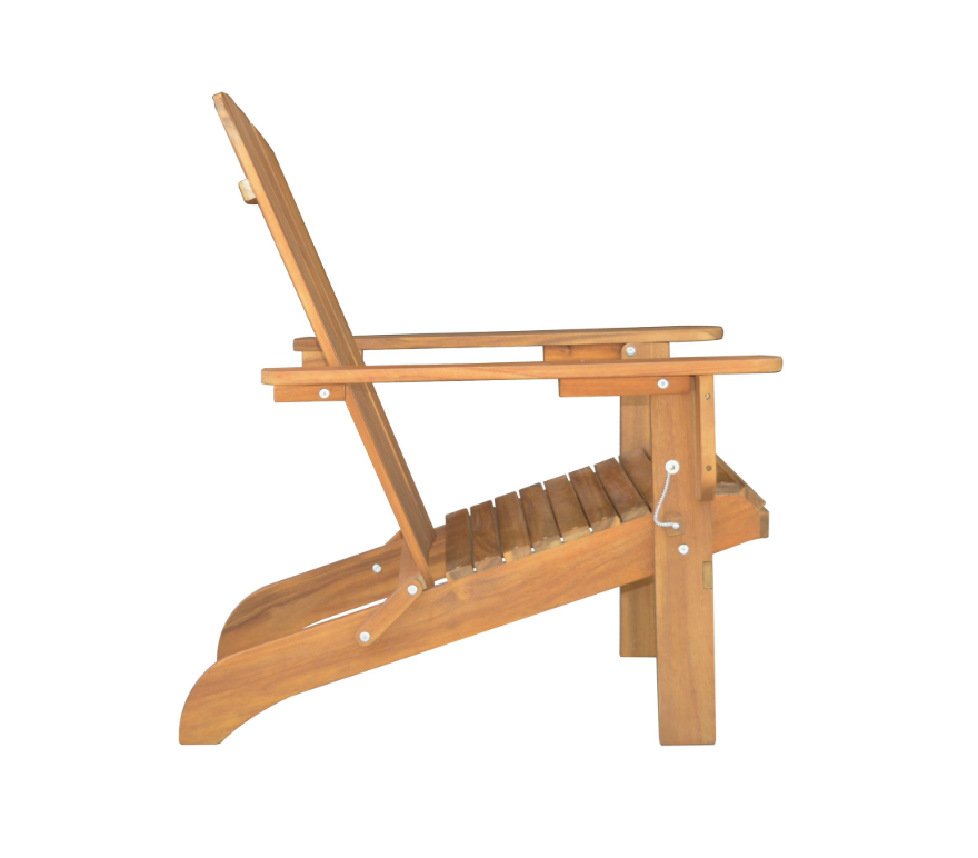 Klappbarer Adirondack Liegestuhl aus Akazienholz, ca. 84 x 69 x 93 cm - Braun