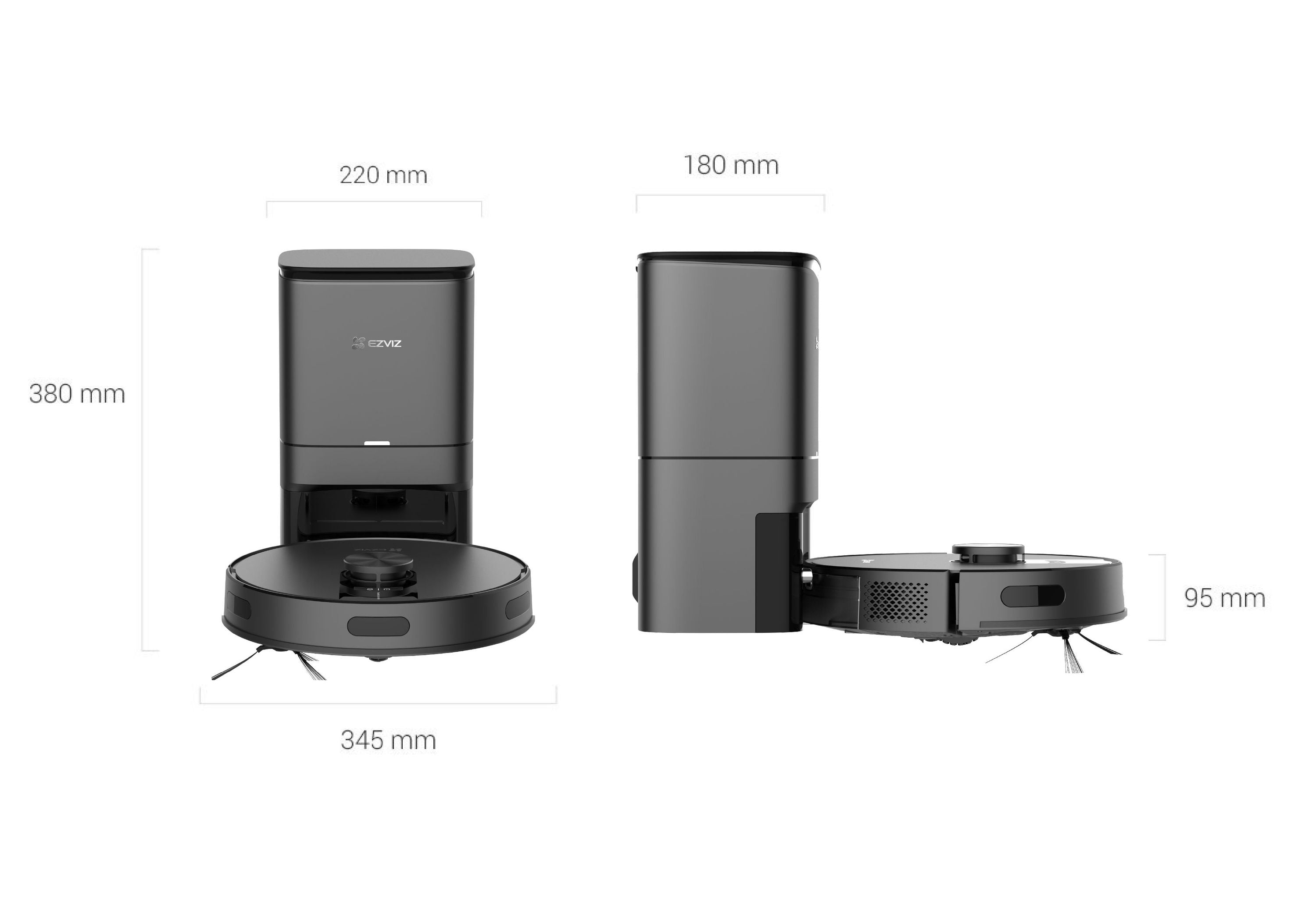 EZVIZ RE4P Saugroboter mit automatischer Staubentleerung, schwarz