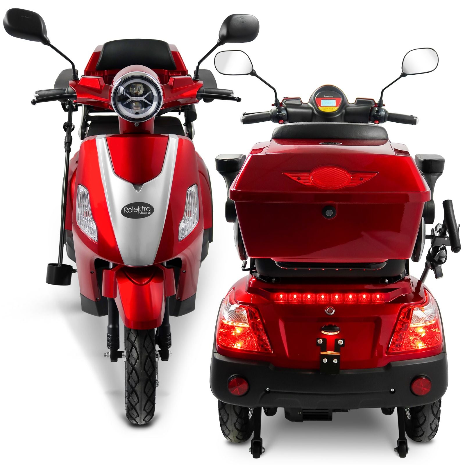 Rolektro E-Trike 25 V.3 Lithium, Rot, 25 kmh