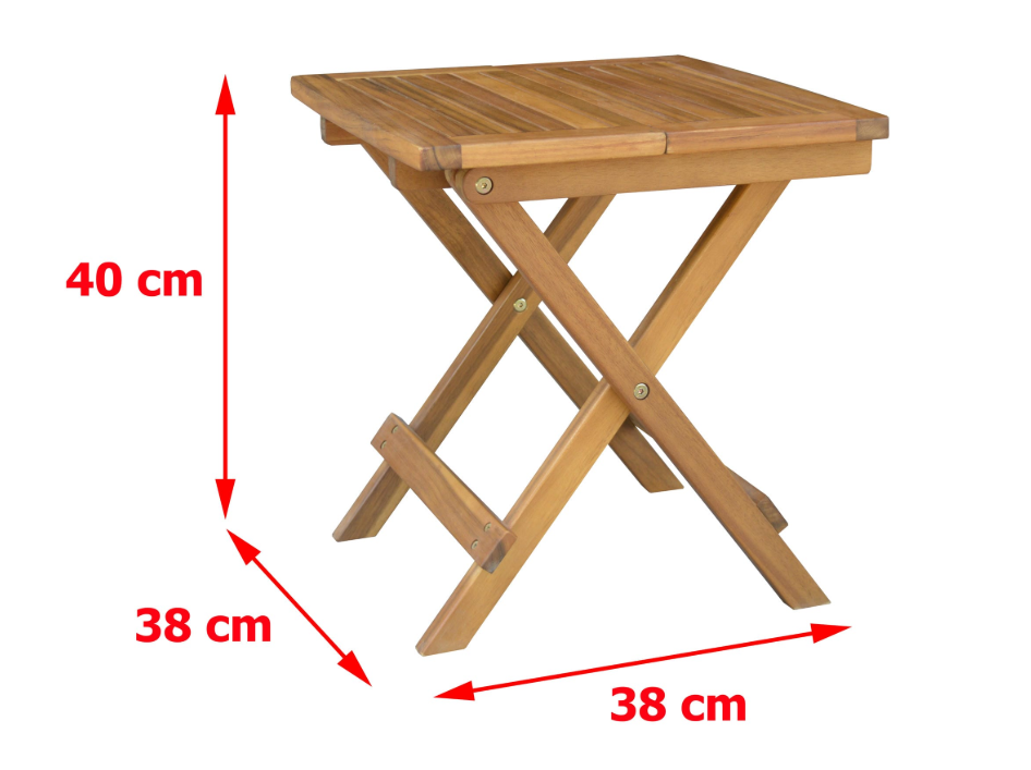 3tlg Klappbares Holzliegestuhl Set aus Akazienholz – 2 Stühle + 1 Beistelltisch