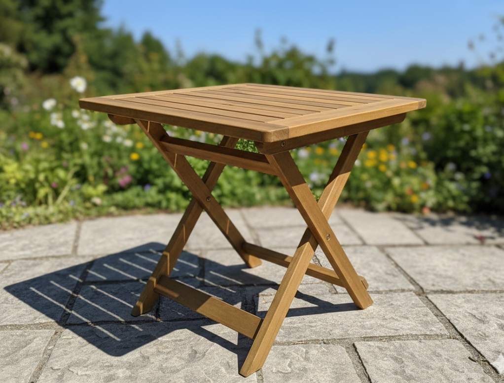 Akazienholz Gartenklapptisch Beistelltisch 46 cm FSC