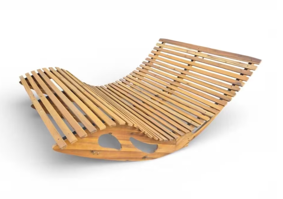 Ergonomische Doppelschwungliege aus Akazienholz