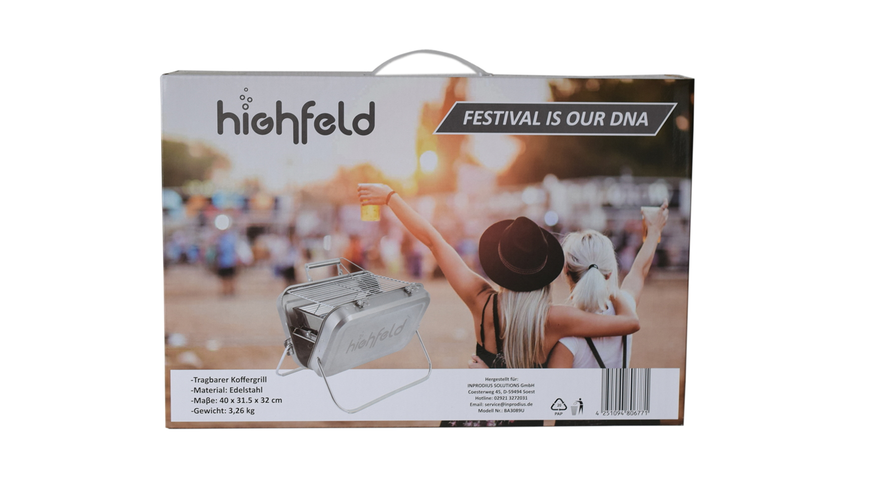 highfeld Tragbarer Koffer Grill Tischgrill Mobilgrill Picknickgrill