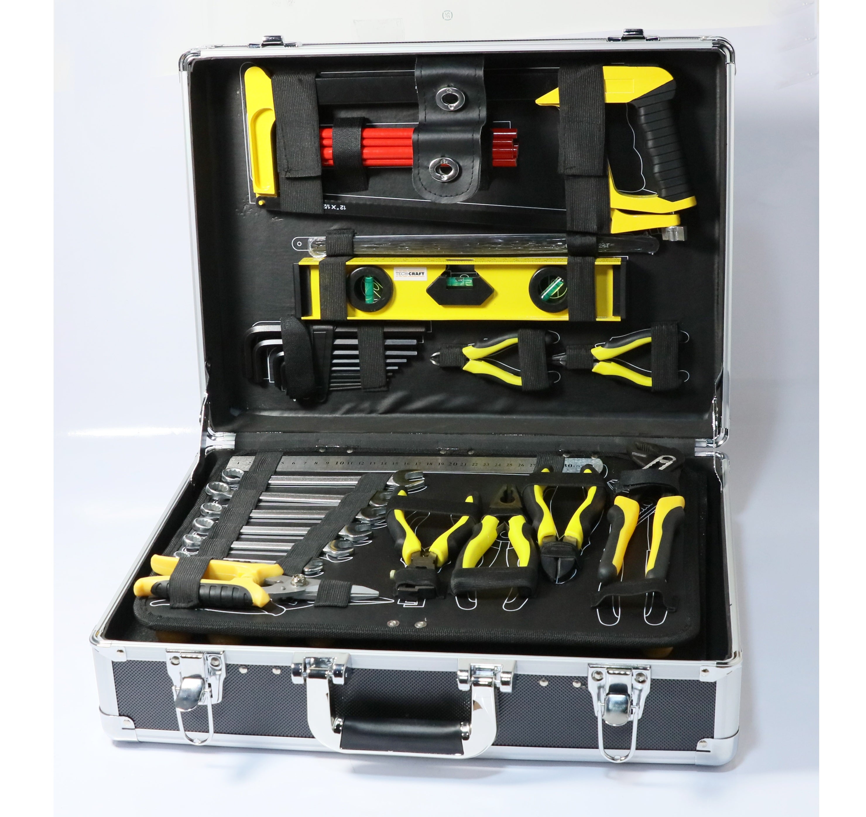 TECH-CRAFT Werkzeugkoffer 130 tlg. Heimwerker-Set Werkzeugtasche Werkstattkoffer