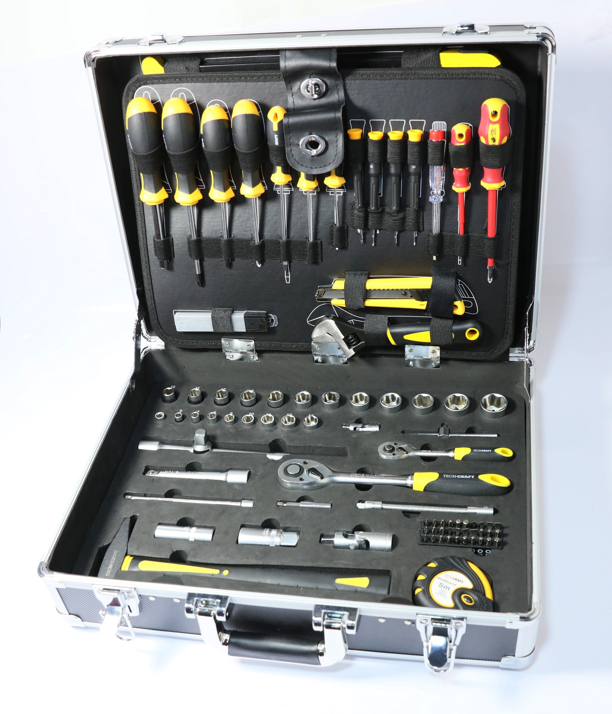TECH-CRAFT Werkzeugkoffer 130 tlg. Heimwerker-Set Werkzeugtasche Werkstattkoffer