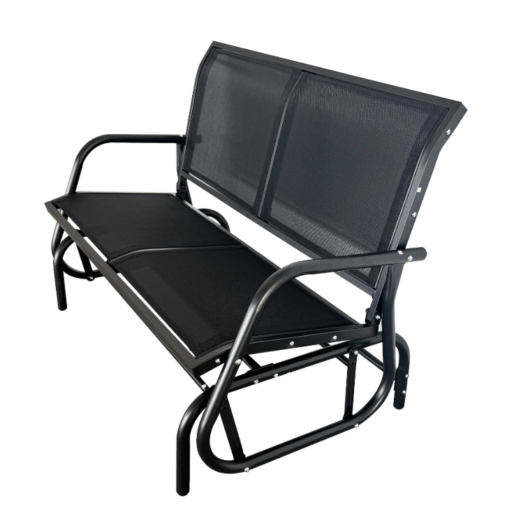 Schaukelbank Gartenbank 2-Sitzer, ca. 120 x 70 x 83 cm – Schwarz