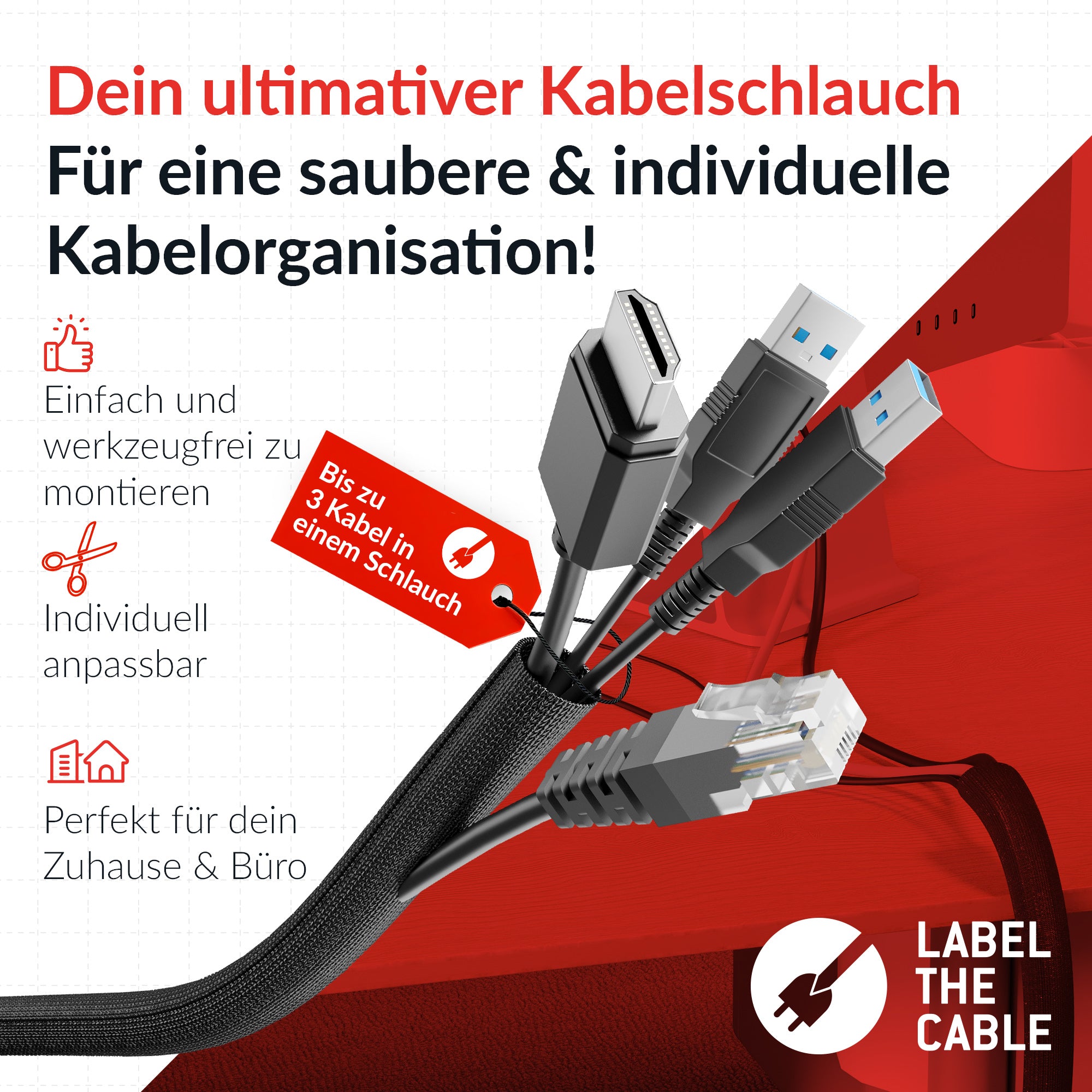 LTC CABLE TUBE 10 - Schwarz - 25 m