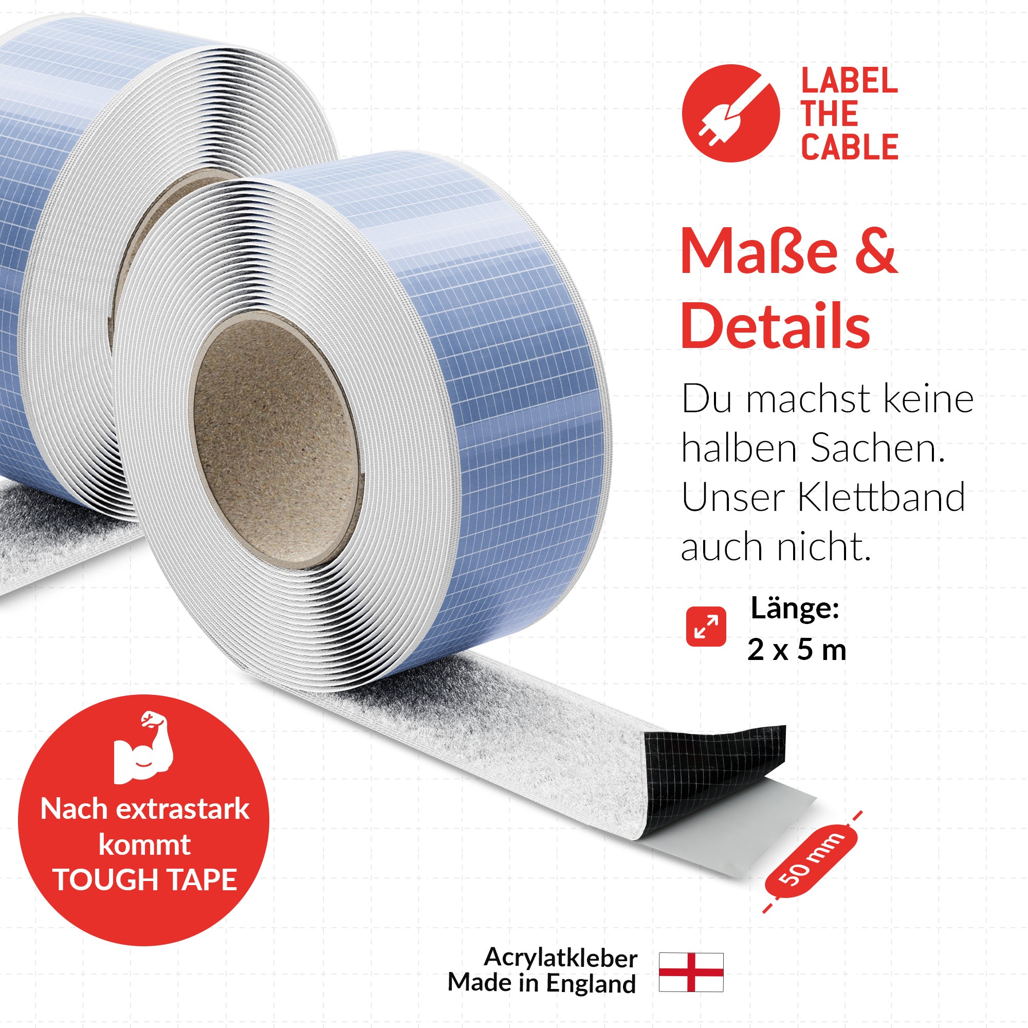 LTC TOUGH TAPE STRAP - Weiß - 5 m