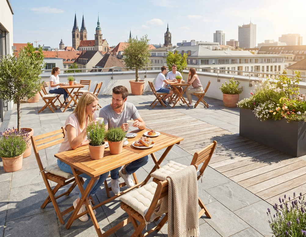 3-teiliges Balkonmöbel-Set aus Akazienholz, klappbar