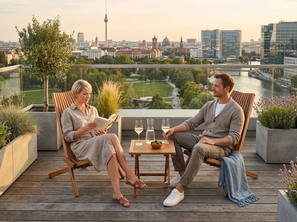 3tlg Klappbares Holzliegestuhl Set aus Akazienholz – 2 Stühle + 1 Beistelltisch