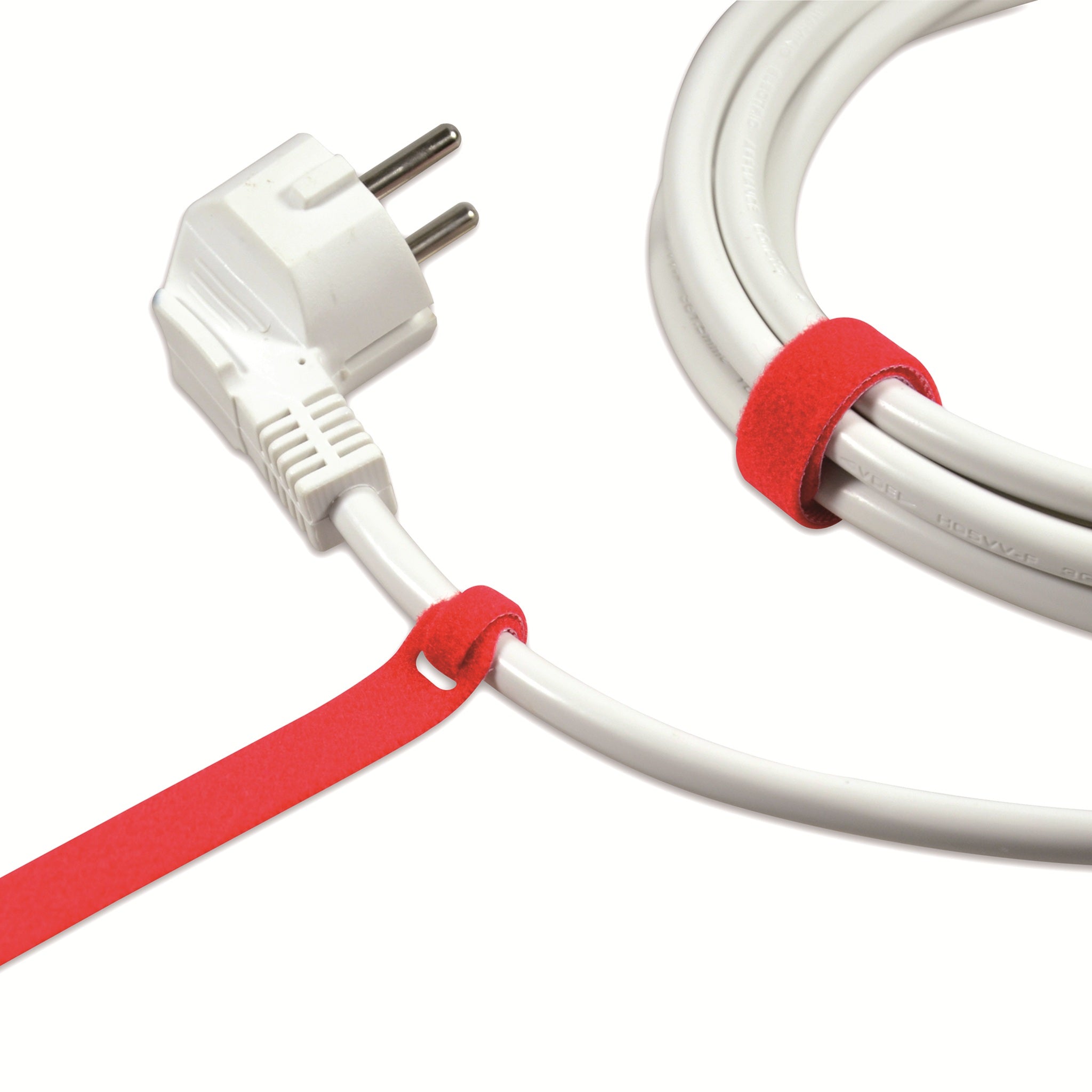 Kabelordnungs-Komplettset von Label-the-Cable –3 m Klettbandrolle + 10 beschriftbare Klettfahnen + 20 bunte Klett-Kabelbinder