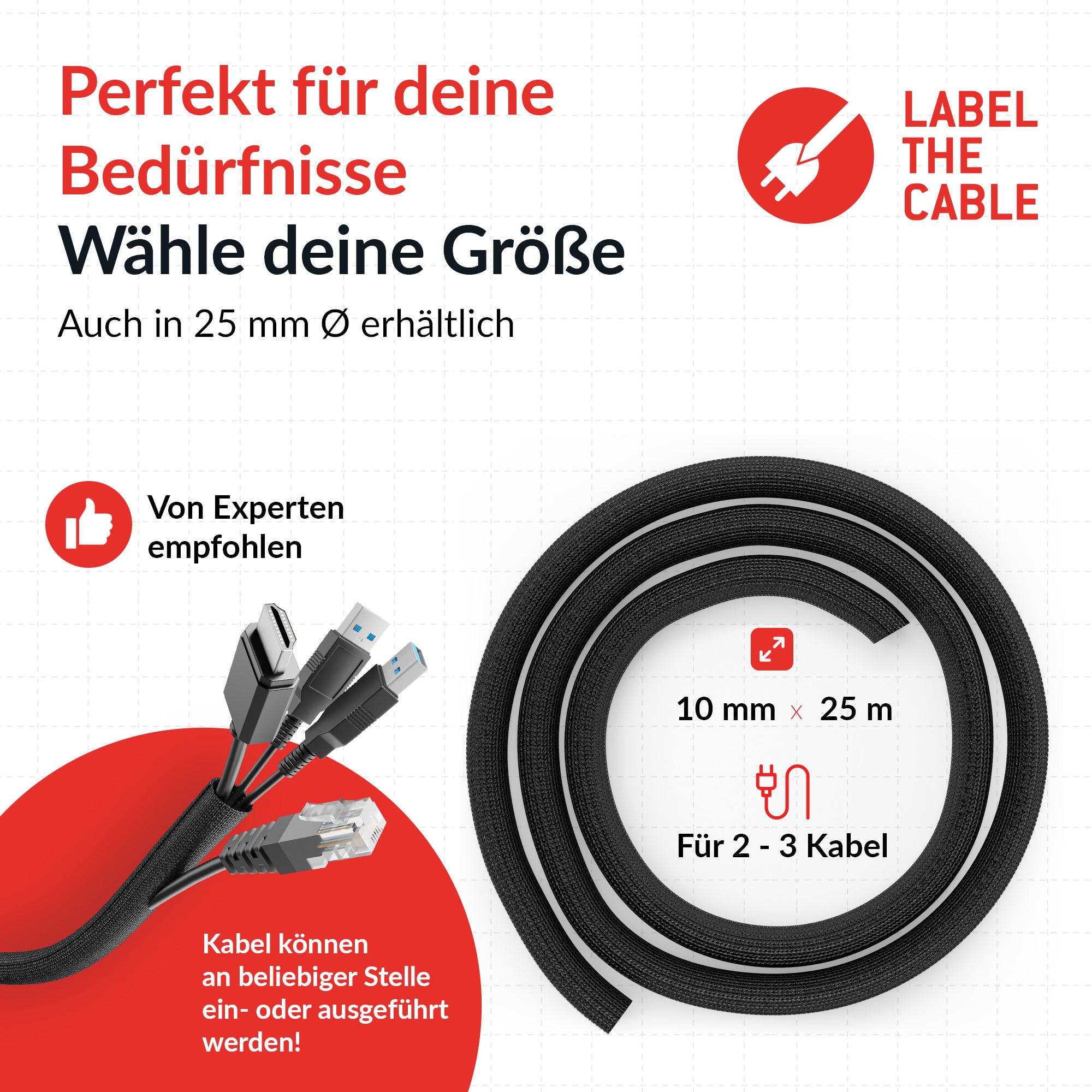 LTC CABLE TUBE 10 - Schwarz - 25 m