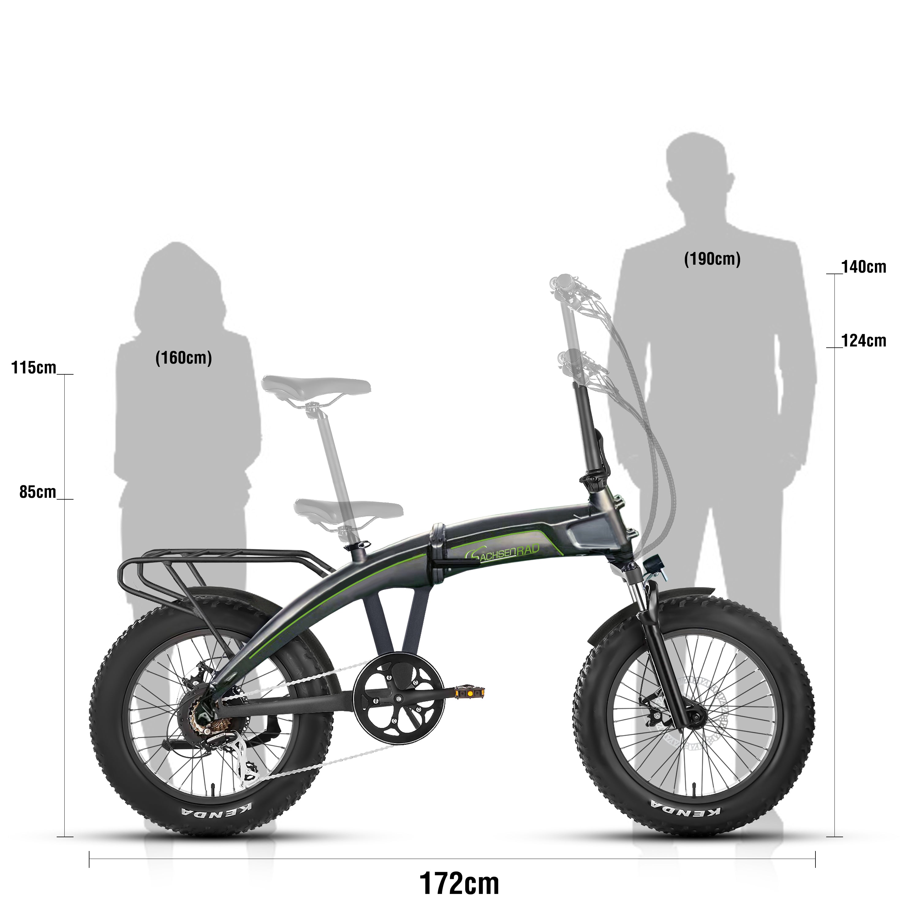 SachsenRad E-Folding Bike F6 Safari Fatbike, B-Ware