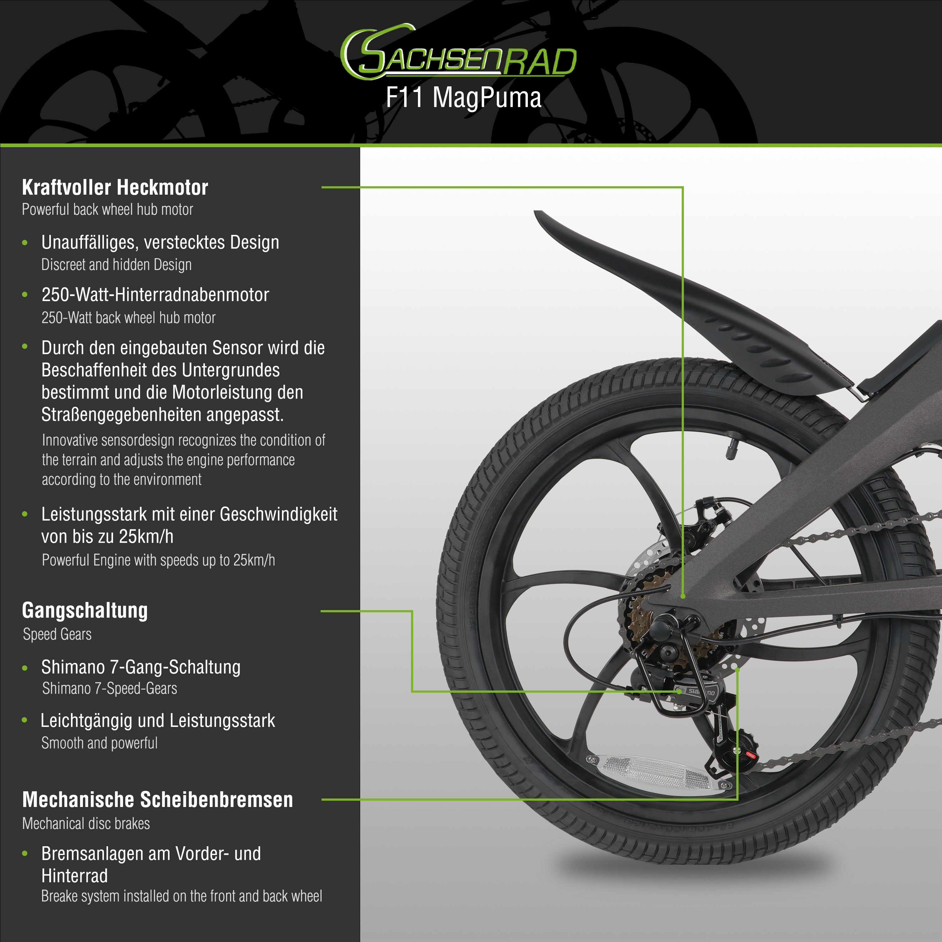 SachsenRad E-Folding Race Bike F11 MagPuma mit Transporttasche