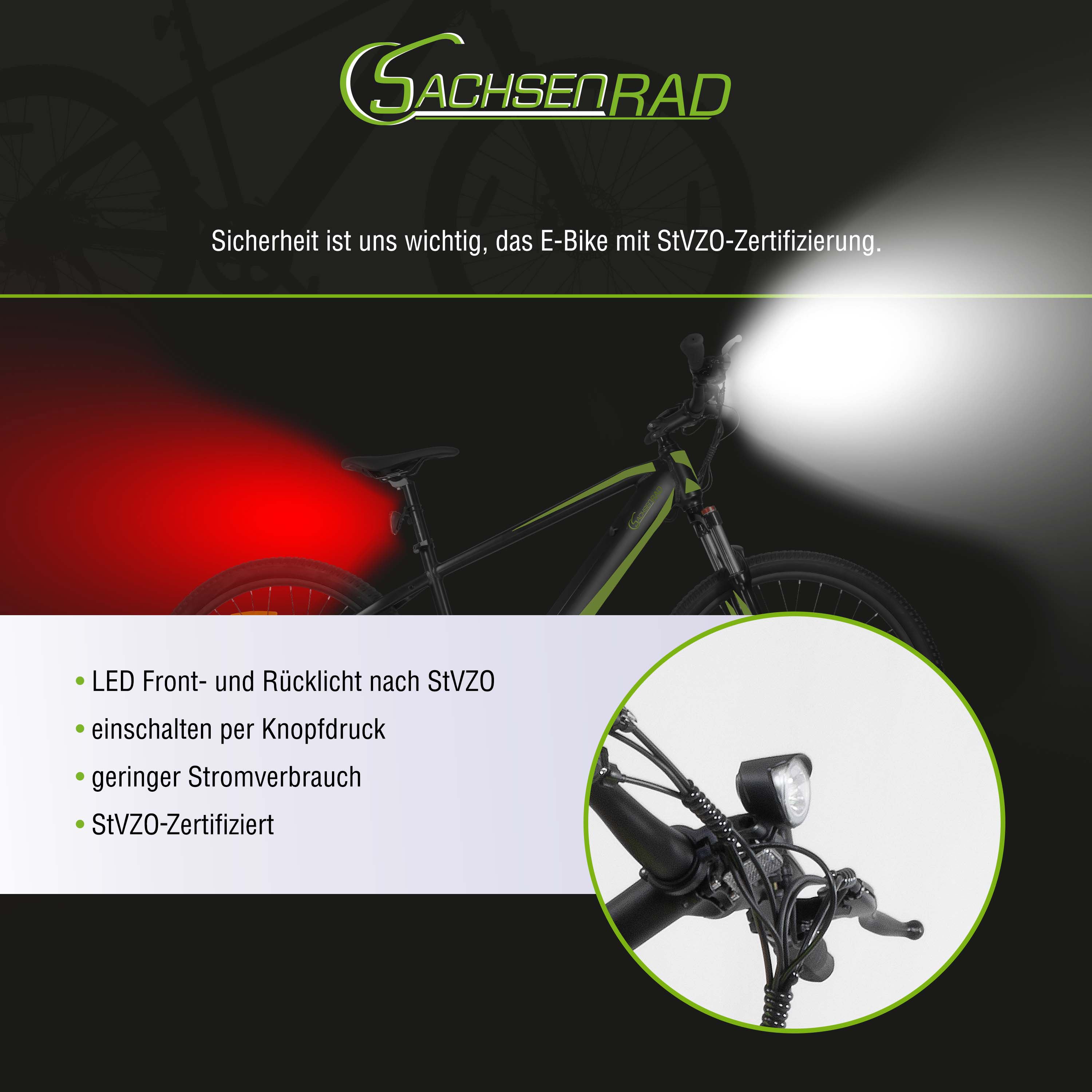 SachsenRad E-Racing Mountain Bike R8 Ranger schwarz, B-Ware