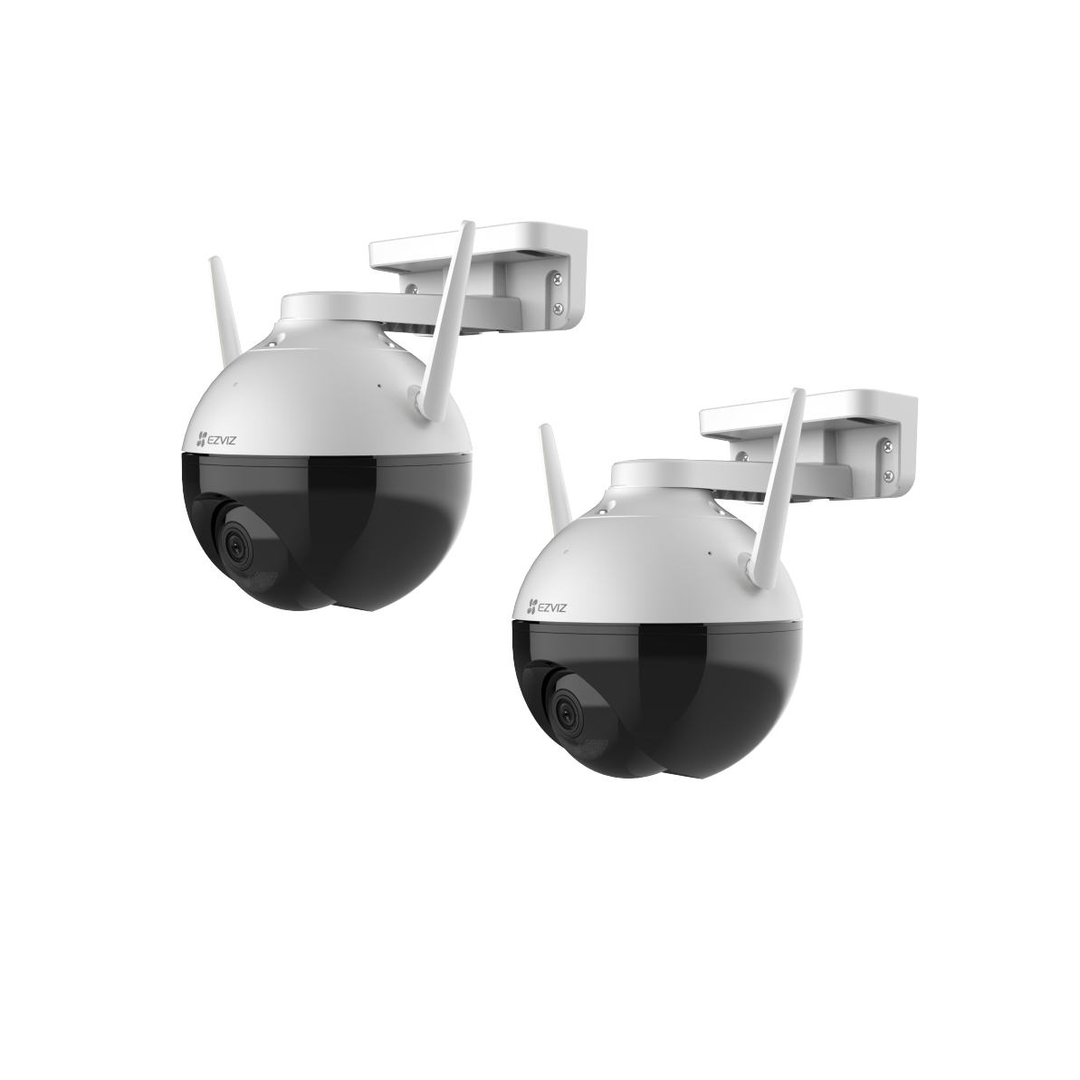 EZVIZ C8C Outdoor Kamera, Motorisierte Schwenk- / Neige-Funktion für 360 -Grad Abdeckung, Active Defense, 2er-Set