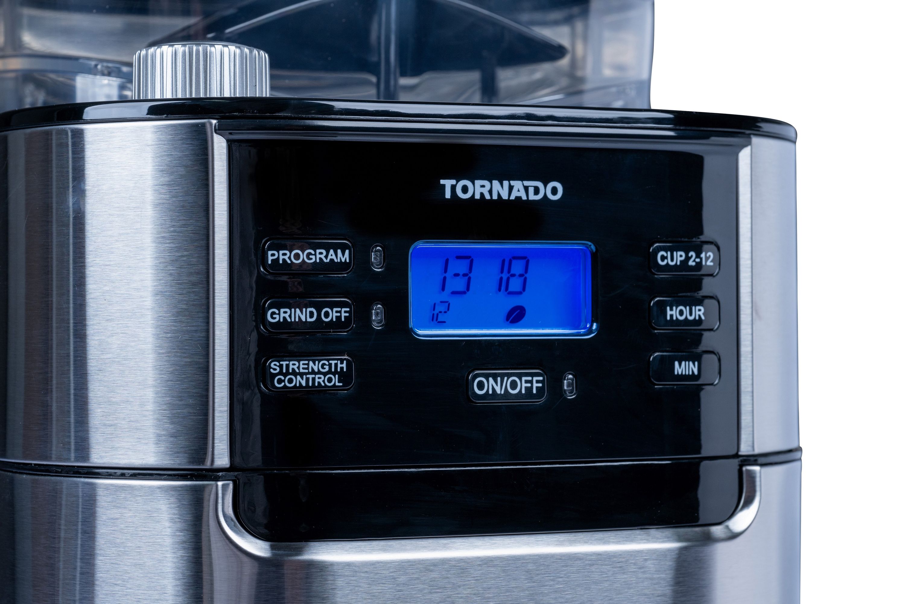Tornado TCM1025A-GS - Filterkaffeemaschine mit integriertem Mahlwerk, 200 g Bohnenkapazität und 1,5-Liter-Wassertank für bis zu 12 Tassen aromatischen Kaffee