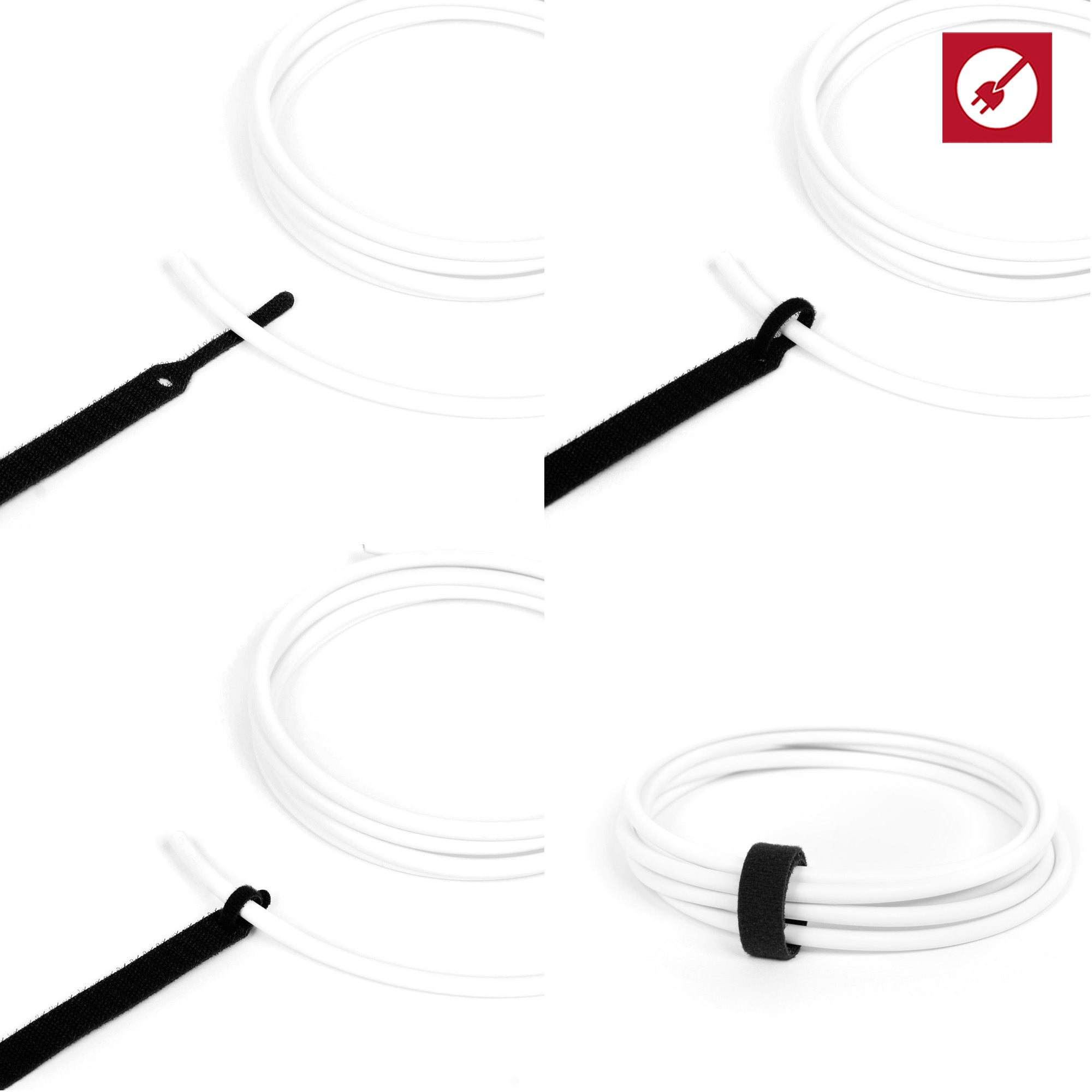 Kabelordnungs-Komplettset von Label-the-Cable –3 m Klettbandrolle + 10 beschriftbare Klettfahnen + 20 bunte Klett-Kabelbinder