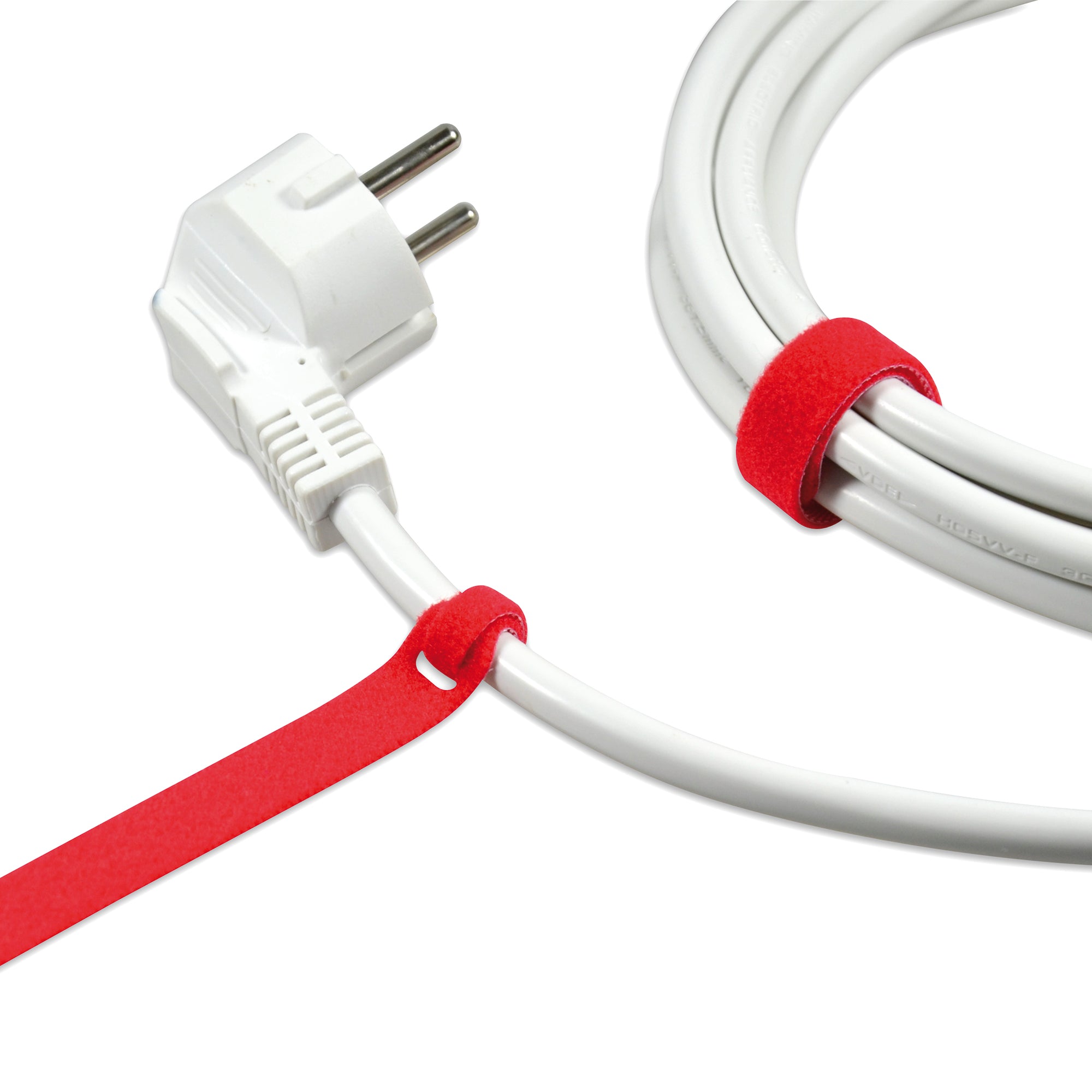 Kabelordnungs-Komplettset von Label-the-Cable –3 m Klettbandrolle + 10 beschriftbare Klettfahnen + 20 bunte Klett-Kabelbinder