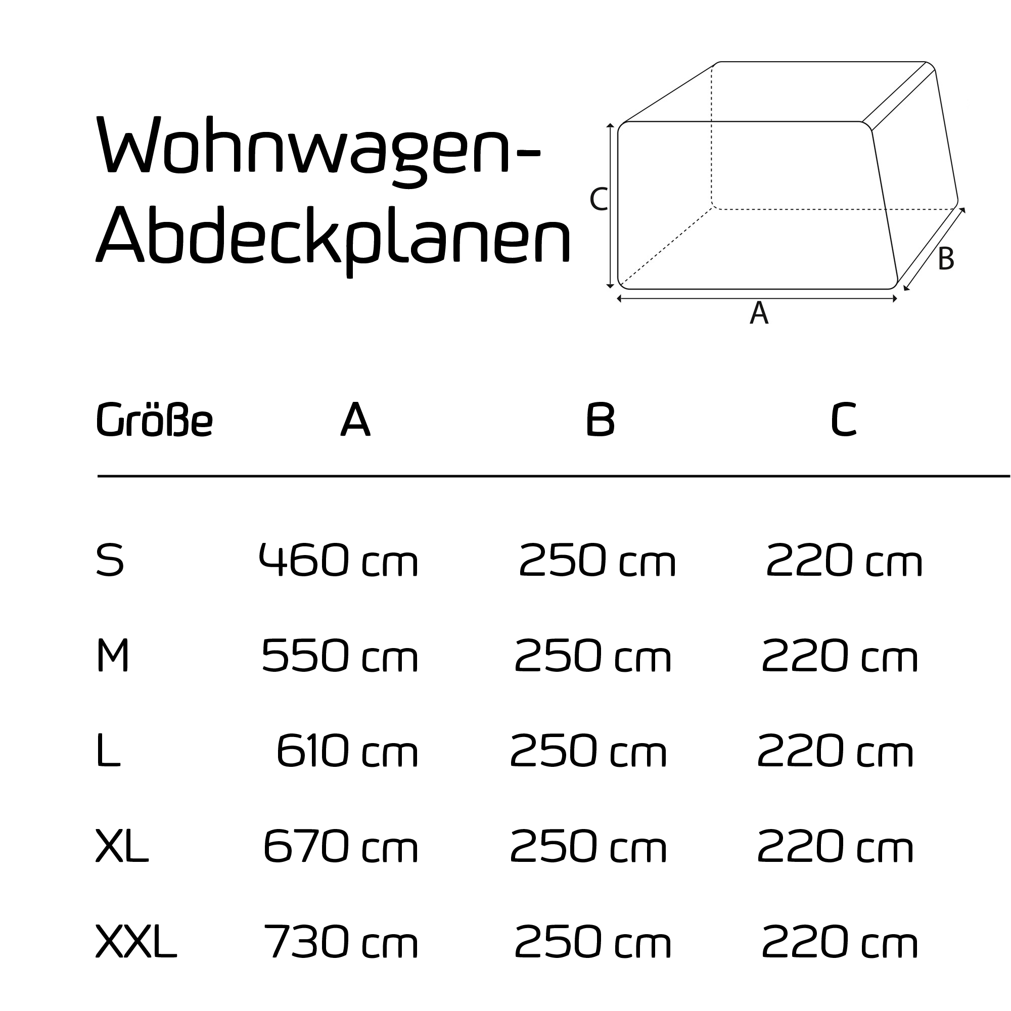 GreenYard® Wohnwagen Abdeckplane mit Reflektoren Größe S | 460 x 250 x 220 cm