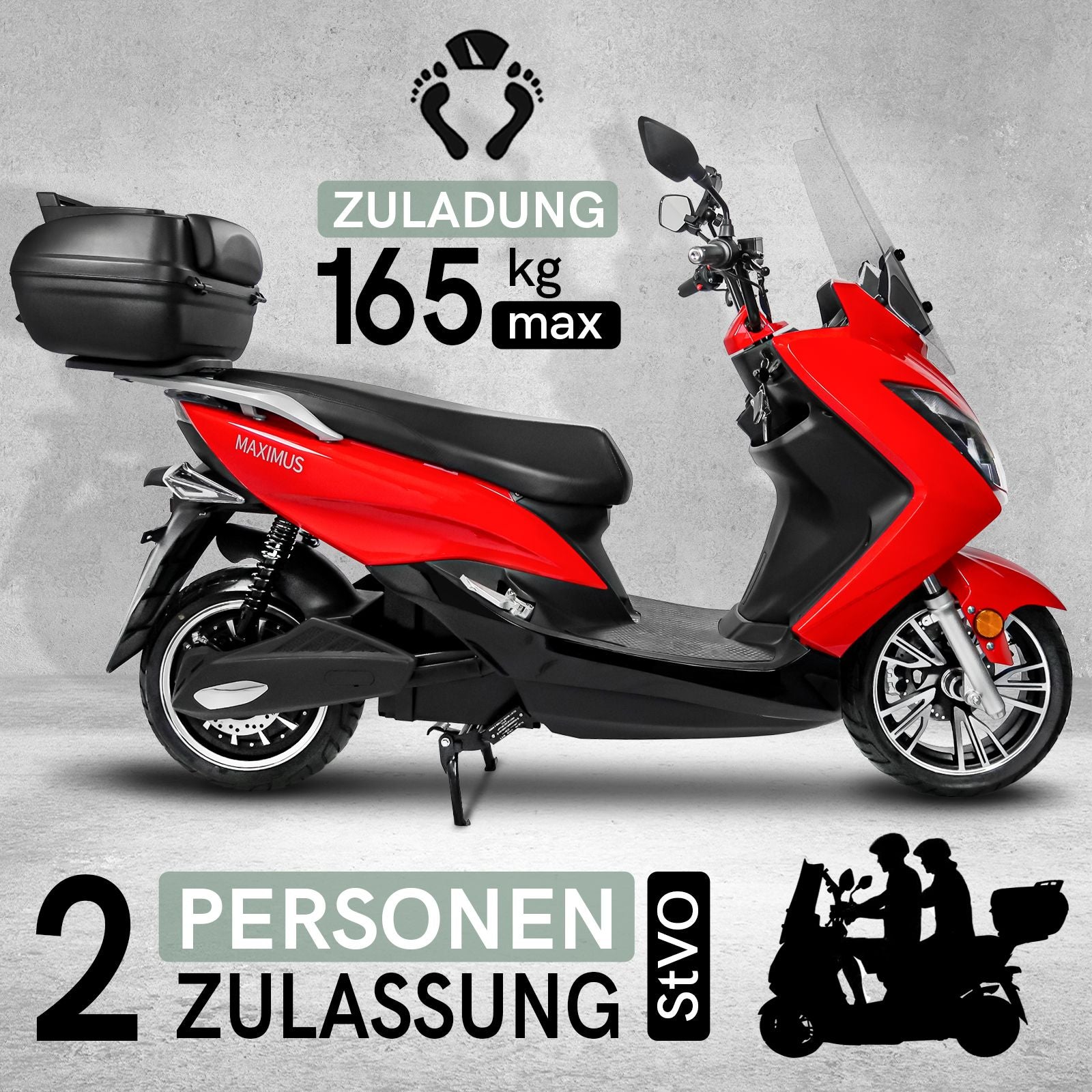 Maximus MX2-45, 2 x Lithium Akkus, 45 km/h