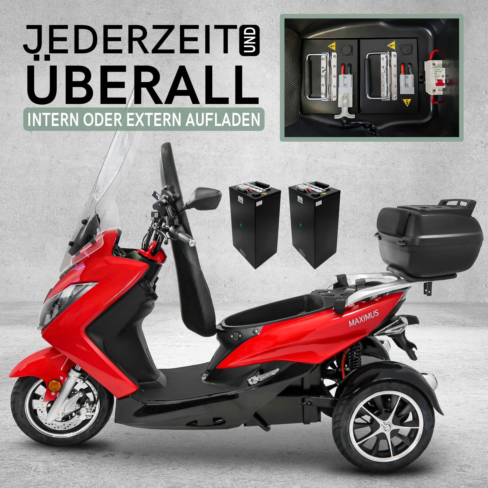 Maximus MX3-25, 2 x Lithium Akkus, 25 km/h