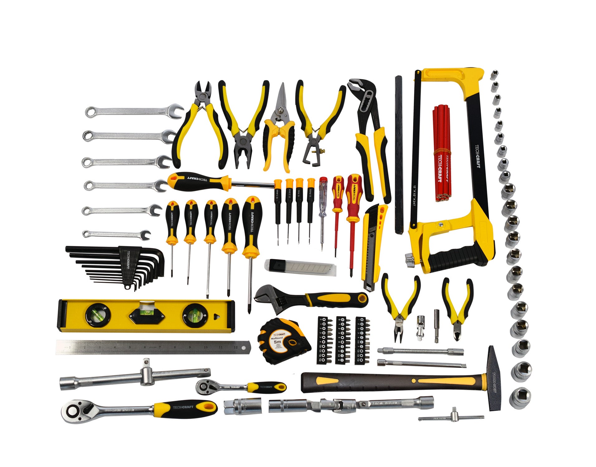 TECH-CRAFT Werkzeugkoffer 130 tlg. Heimwerker-Set Werkzeugtasche Werkstattkoffer